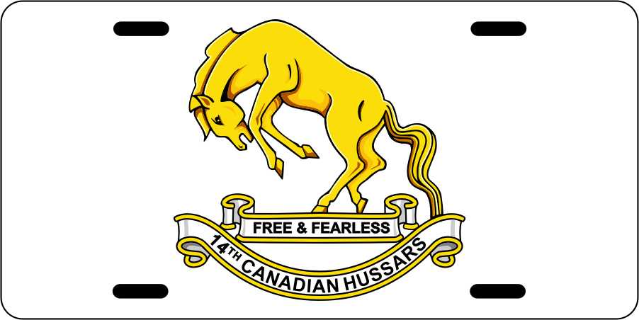 14th Canadian Hussars License Plates