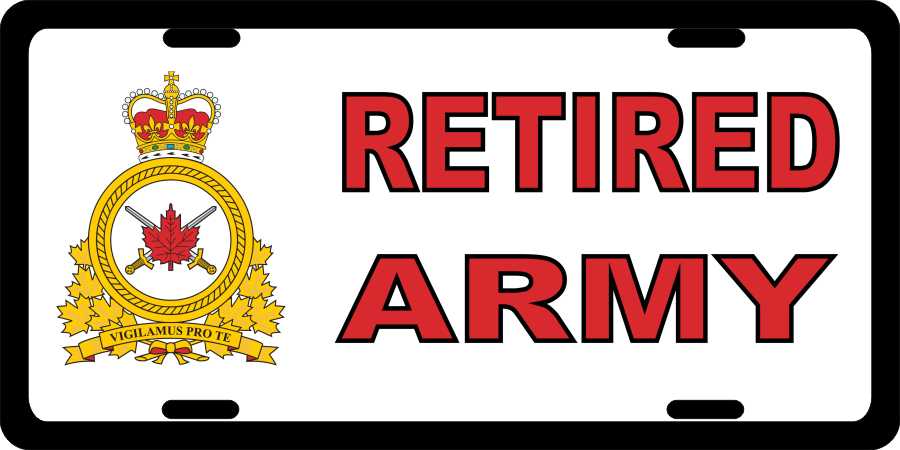 Canadian Army Retired License Plates