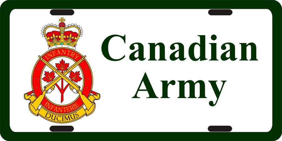 Canadian Army Infantry Branch License Plates