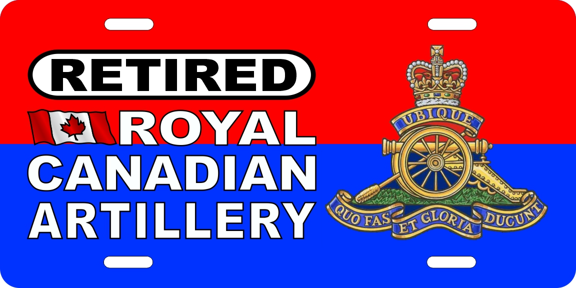Royal Canadian Artillery Retired License Plates