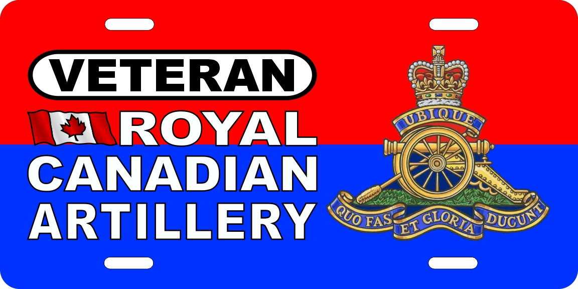 Royal Canadian Artillery Veteran License Plates