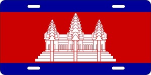 Cambodia Flag License Plates