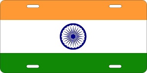 India Flag License Plates