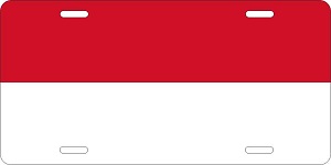 Indonesia Flag License Plates