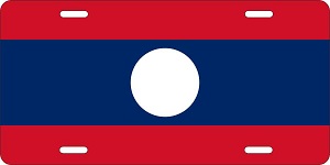 Laos Flag License Plates