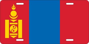 Mongolia Flag License Plates