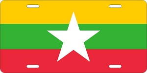 Myanmar Flag License Plates