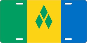 World Flags St Vincent & the Grenadines Flag License Plates