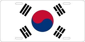 South Korea Flag License Plates