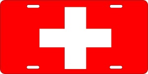 Switzerland Flag License Plates