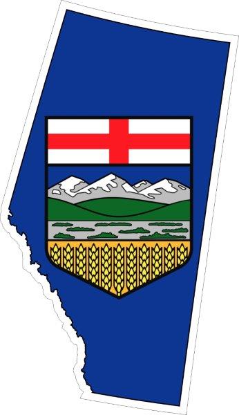 Alberta AB Map Flag Decal