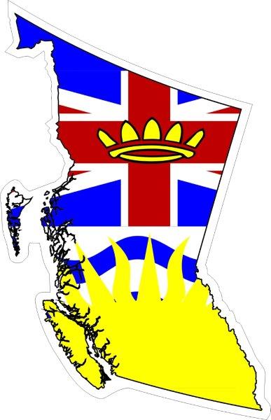 British Columbia BC Map Flag Decal
