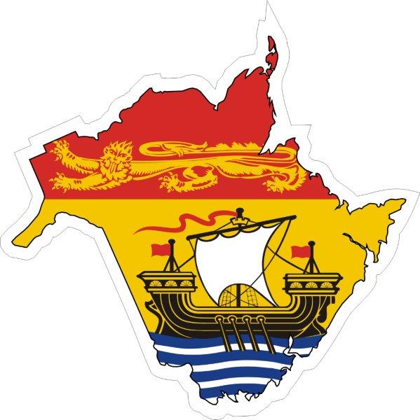 New Brunswick NB Map Flag Decal
