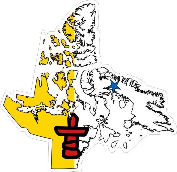 Nunavut NU Map Flag Decal
