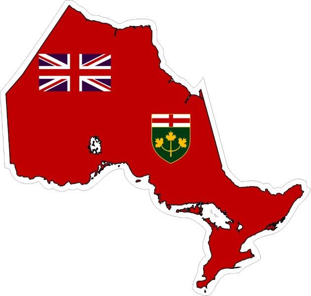 Ontario ON Map Flag Decal