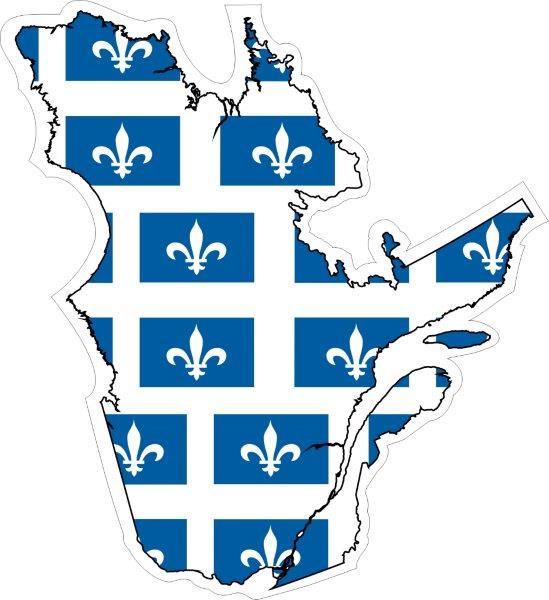 Quebec QC Map Flag Decal
