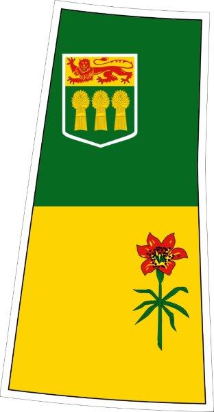 Saskatchewan SK Map Flag Decal