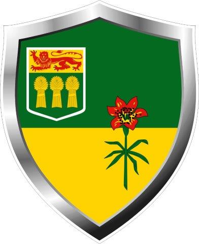 Saskatchewan SK Flag Shield Decal