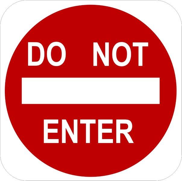 Do Not Enter Decal