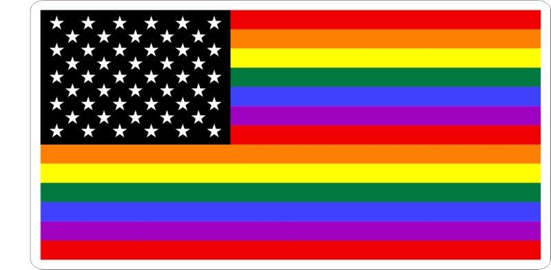 Rainbow USA Flag Decal