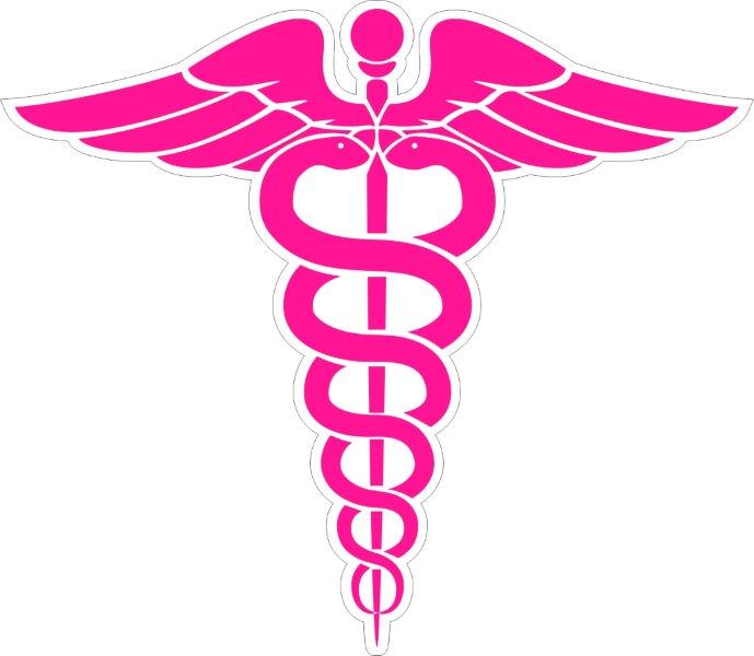 Medical Caduceus (Pink) Decal