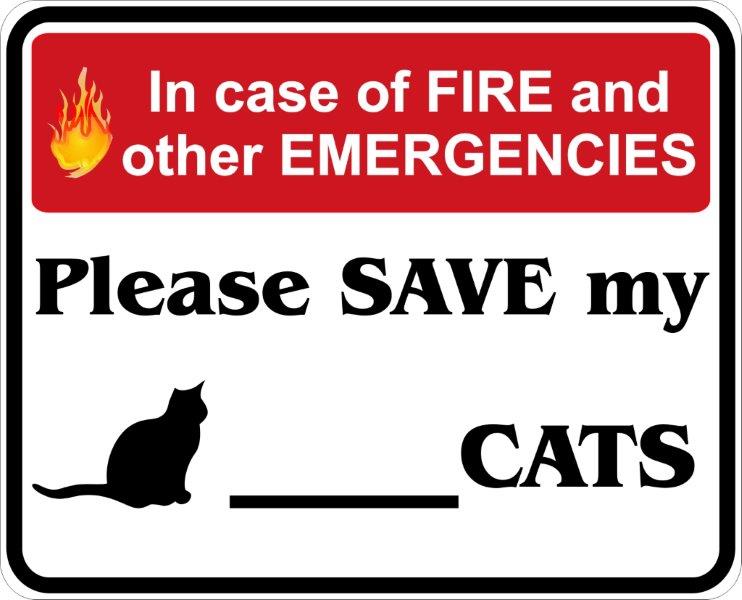 In Case of Fire, Save My Cats Decal