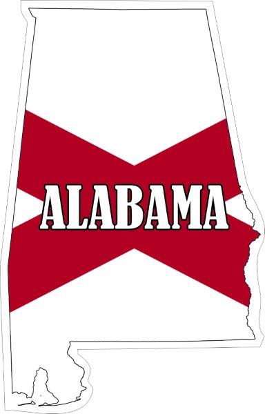 Alabama Map Flag Decal