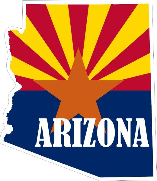 Arizona Map Flag Decal