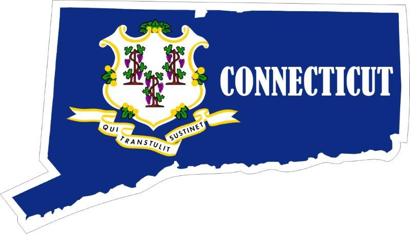 Connecticut Map Flag Decal