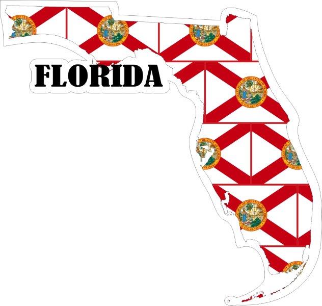 Florida Map Flag Decal