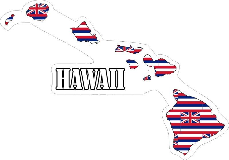 Hawaii Map Flag Decal