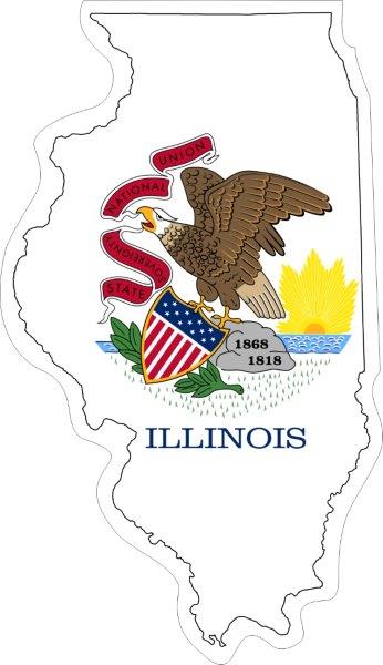 Illinois Map Flag Decal