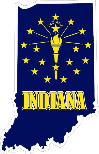 Indiana Map Flag Decal