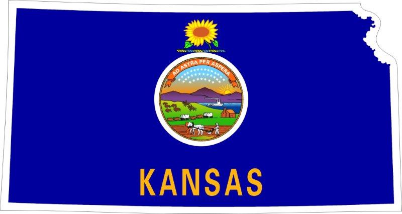 Kansas Map Flag Decal