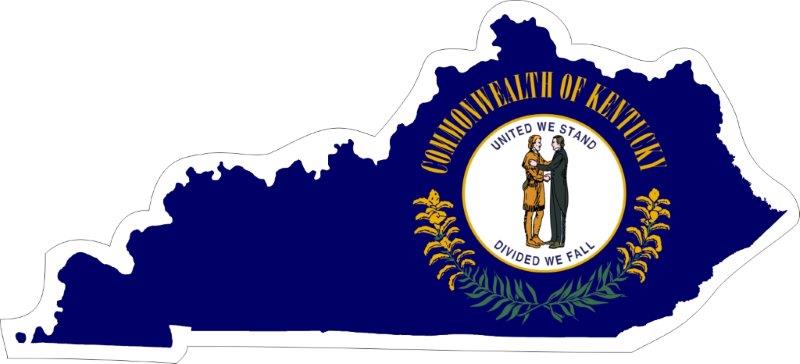 Kentucky Map Flag Decal