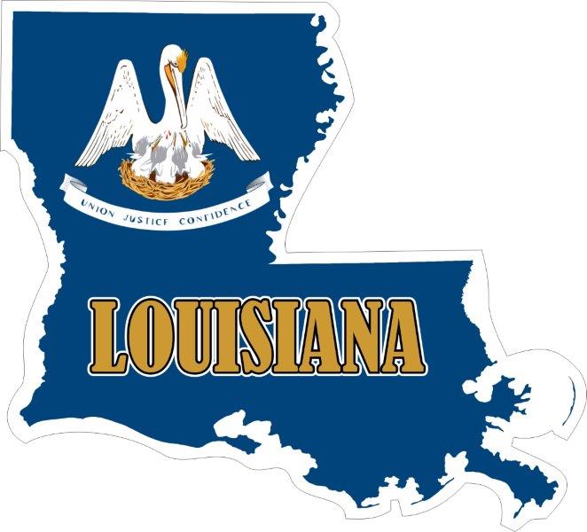Louisiana Map Flag Decal