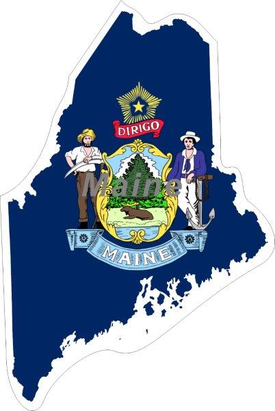 Maine Map Flag Decal