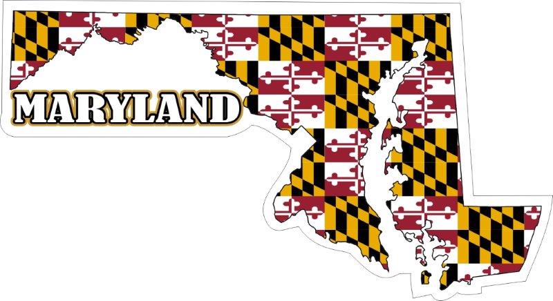 Maryland Map Flag Decal
