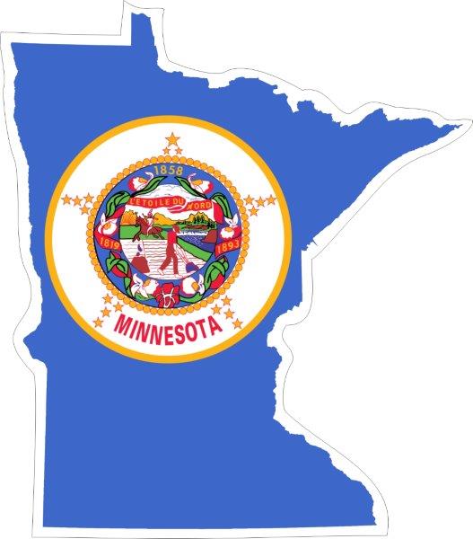Minnesota Map Flag Decal