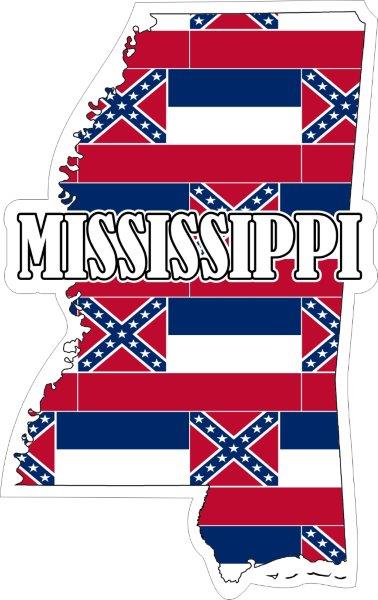 Mississippi Map Flag Decal