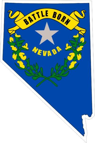 Nevada Map Flag Decal