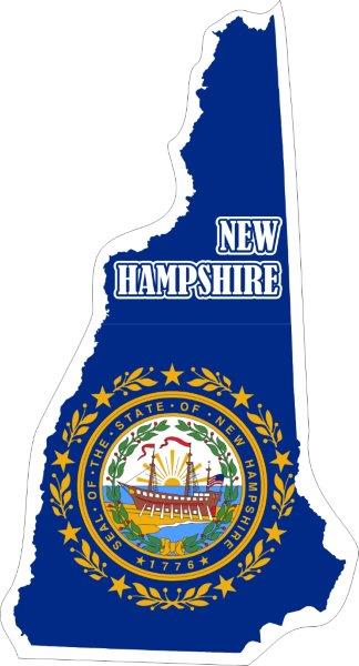 New Hampshire Map Flag Decal