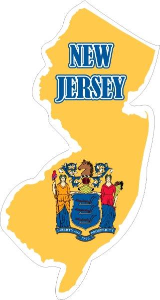 New Jersey Map Flag Decal