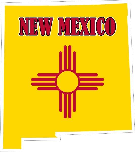 New Mexico Map Flag Decal