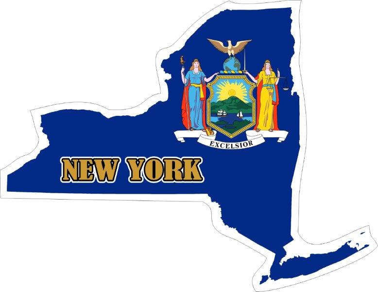 New York Map Flag Decal