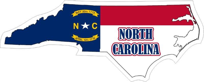 North Carolina Map Flag Decal