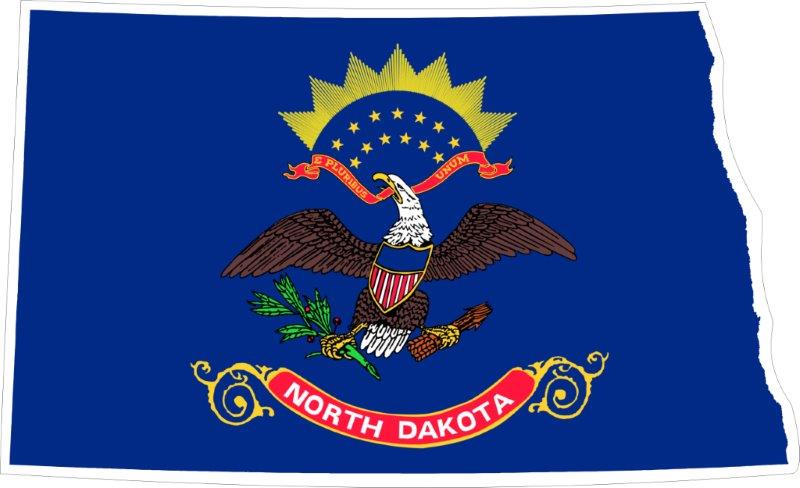 North Dakota Map Flag Decal