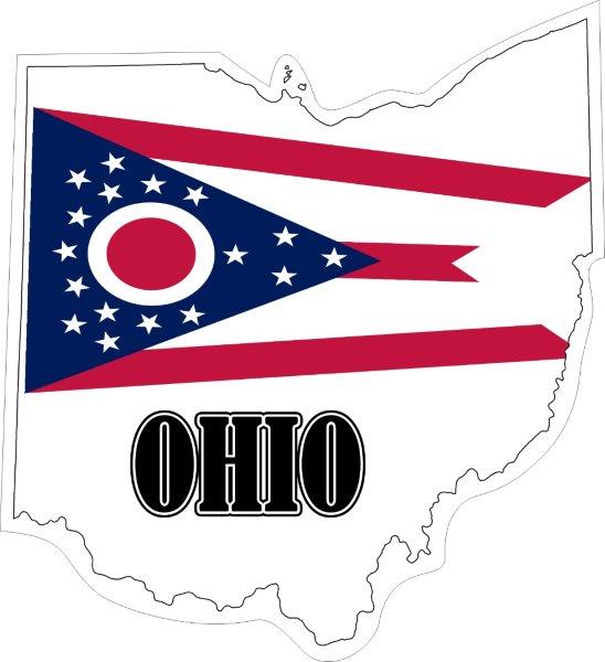 Ohio Map Flag Map Flag Decal