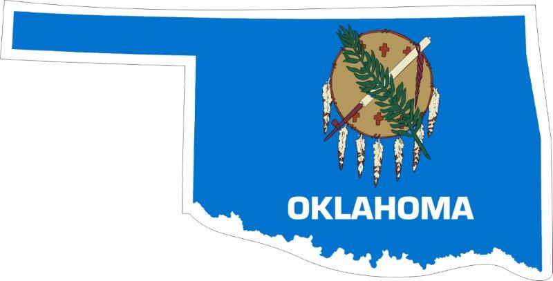 Oklahoma Map Flag Decal