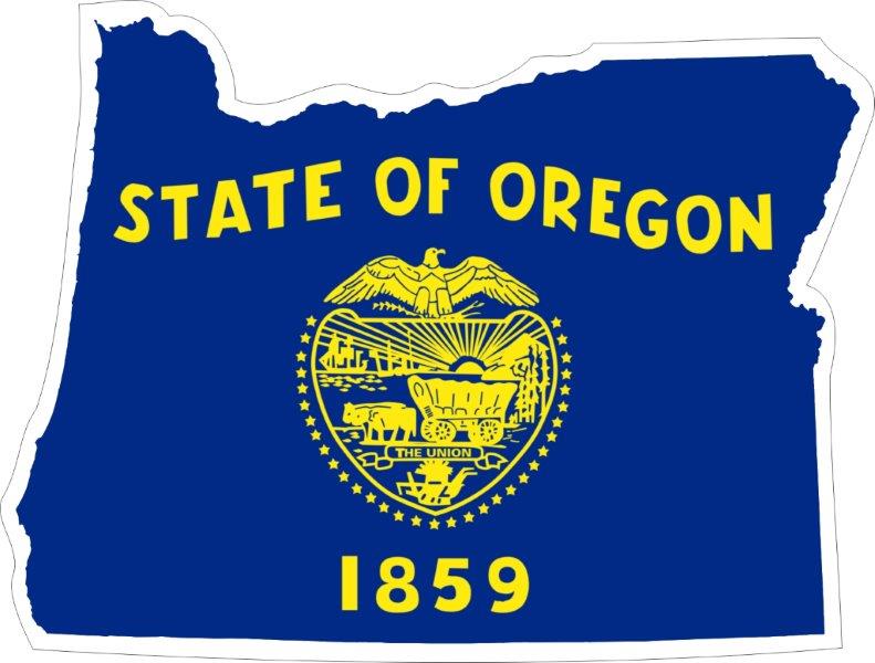 Oregon Map Flag Decal